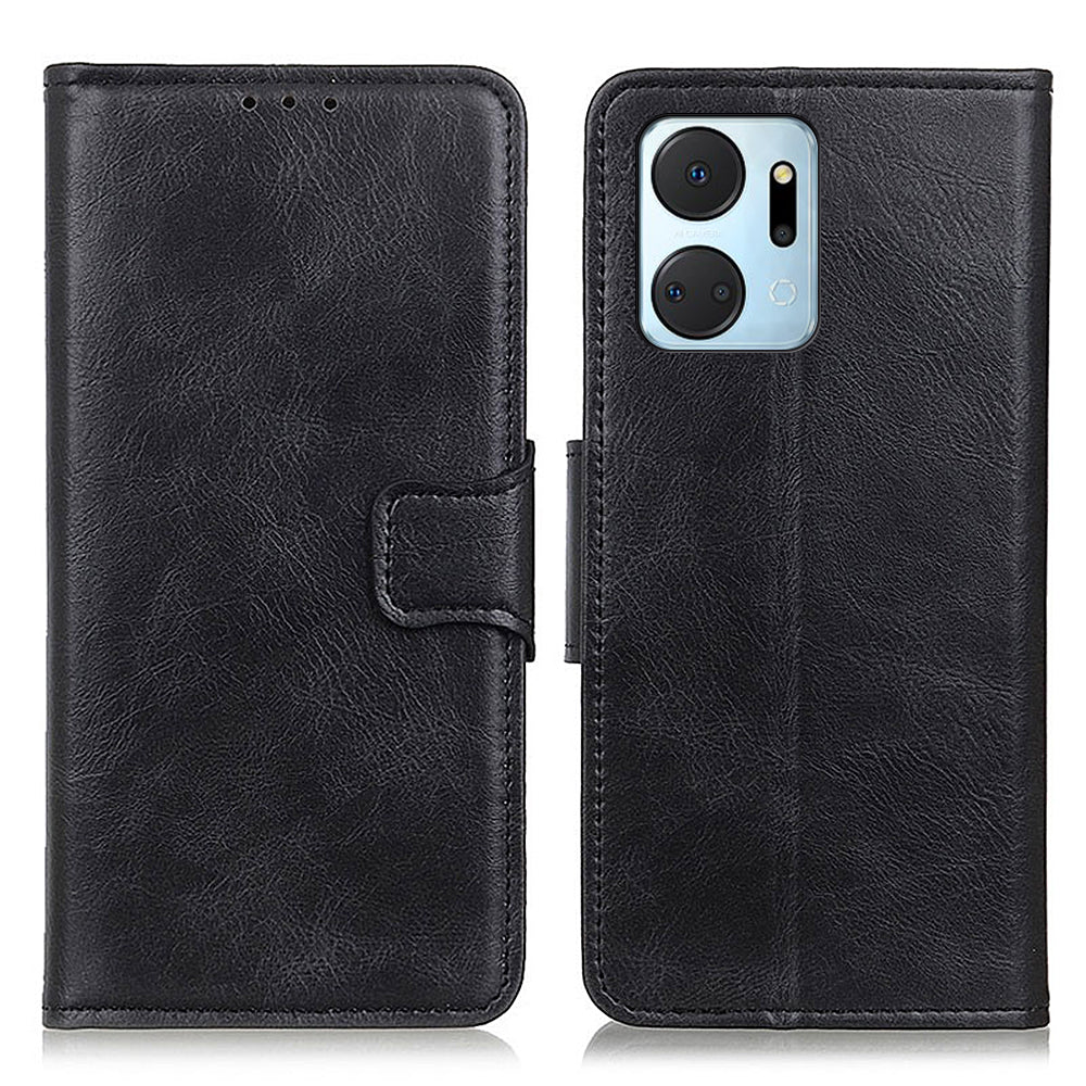 For Honor X7a 5G Crazy Horse Texture PU Leather Wallet Phone Case Drop-proof Folding Stand Cover For Honor X7a 5G Crazy Horse Texture PU Leather Wallet Phone Case Drop-proof Folding Stand Cover